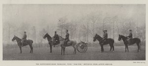 Les Yeomanry du Montgomeryshire, avec Pom-Pom, de retour du service actif