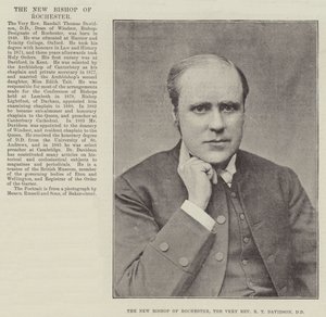 Le nouveau évêque de Rochester, le très révérend R T Davidson, DD