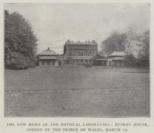La nouvelle maison du laboratoire physique, Bushey House, inaugurée par le prince de Galles, 19 mars