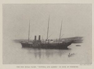 Le nouveau yacht royal, Victoria et Albert, en cale sèche à Pembroke - English Photographer
