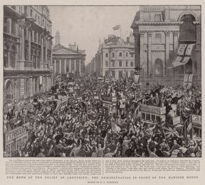 La Nouvelle de la Libération de Ladysmith, la Manifestation devant le Mansion House - English Photographer