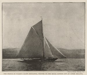 Le yacht Britannia du prince de Galles, vainqueur de la Royal London Cup à la régate de Cowes - English Photographer