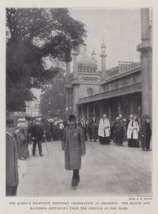 Célébration du quatre-vingtième anniversaire de la reine à Brighton, le maire et la mairesse revenant du service au Dôme - English Photographer