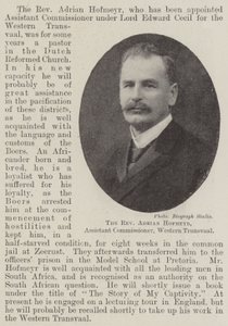 Le Révérend Adrian Hofmeyr, Commissaire adjoint, Transvaal occidental
