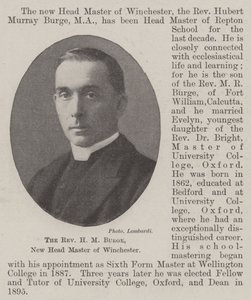 Révérend H M Burge, Nouveau Directeur de Winchester