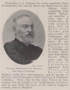 Le révérend prébendier J J Hannah, nouveau doyen de Chichester