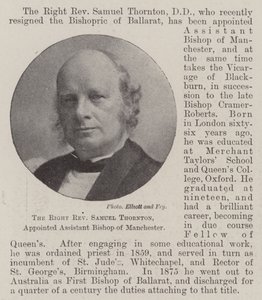 Le Très Révérend Samuel Thornton, Nommé Évêque Assistant de Manchester