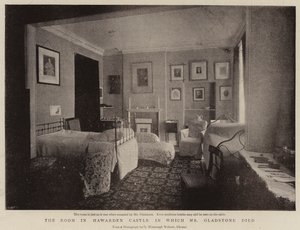 La chambre du château de Hawarden où M. Gladstone est mort