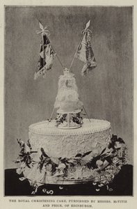 Le gâteau de baptême royal, fourni par Messers McVitie et Price, d