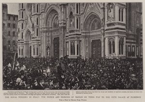 Le mariage royal en Italie, le prince et la princesse de Naples en route vers le palais Pitti à Florence - English Photographer
