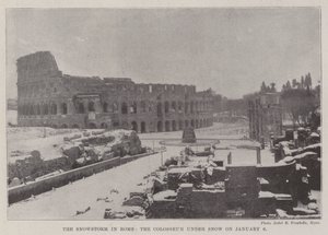 La Tempête de Neige à Rome, le Colisée sous la Neige le 6 janvier