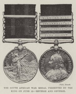 La médaille de la guerre sud-africaine présentée par le roi le 12 juin