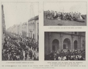 La guerre hispano-américaine, scènes à Las Palmas, Grande Canarie, maintenant fortifiée et approvisionnée par l