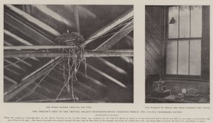 Le nid de grive dans le bureau télégraphique du Crystal Palace par lequel sont passés les télégrammes de la finale de la coupe