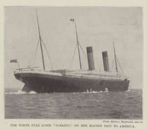 Le paquebot White Star Oceanic, lors de son voyage inaugural en Amérique