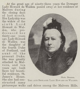 La défunte Dowager Lady Howard de Walden