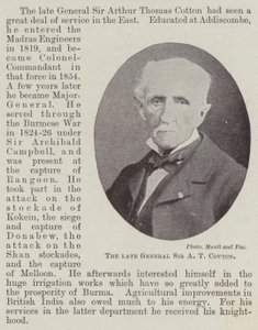 Le défunt Général Sir A T Cotton