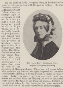 Feu Lady Georgiana Grey, fille du grand Earl Grey