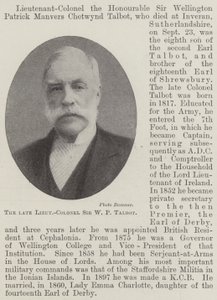 Feu Lieutenant-Colonel Sir W P Talbot