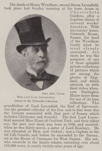 Feu Lord Leconfield, Propriétaire de la Collection Petworth