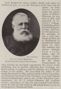 Feu Lord Rookwood, ex-secrétaire financier du Trésor
