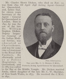 Feu M. C S Dicken, CMG, ancien agent général par intérim du Queensland