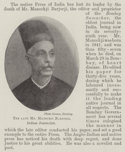 Feu M. Maneckji Barjorji, journaliste indien