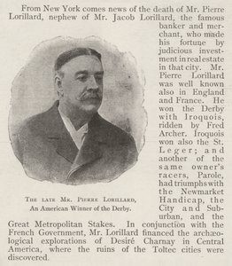 Feu M. Pierre Lorillard, un Américain vainqueur du Derby - English Photographer