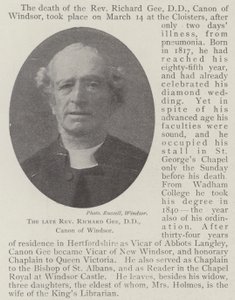 Feu le révérend Richard Gee, DD, chanoine de Windsor - English Photographer