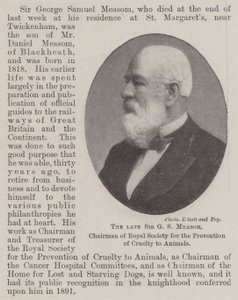 Feu Sir G S Measom, Président de la Société Royale pour la Prévention de la Cruauté envers les Animaux - English Photographer