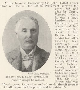 Feu Sir J Talbot Power, baronnet, ancien membre pour Wexford