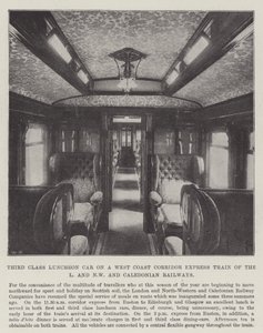Voiture-restaurant de troisième classe sur un train express du West Coast Corridor des chemins de fer L et NW et Caledonian - English Photographer