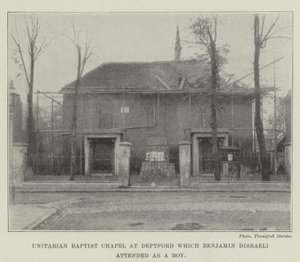 Chapelle baptiste unitarienne à Deptford que Benjamin Disraeli a fréquentée enfant - English Photographer