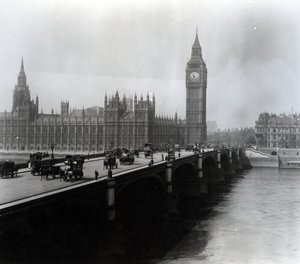 Vue du pont de Westminster et des Chambres du Parlement