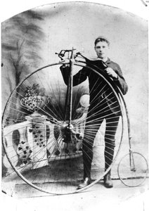 Jeune homme avec un grand-bi, c.1870s