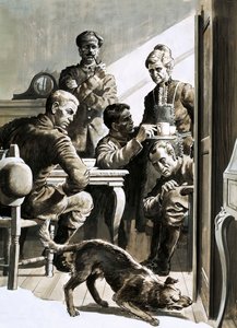 Un soldat britannique, Patrick Fowler, a été caché dans une armoire pendant quatre ans (gouache sur papier) - English School