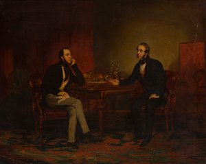 Une conversation, vers 1840 - English School