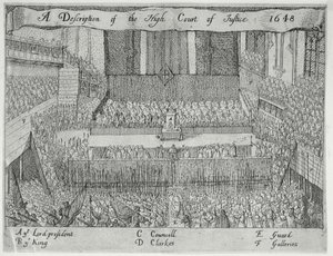 Description de la Haute Cour de Justice (Le Procès de Charles I), 17e siècle