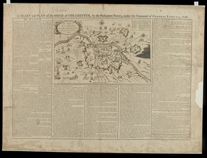 Journal et plan pictural du siège de Colchester 1648, imprimé et vendu par W. Keymer, 1648 - English School