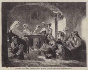Une école de filles dans les montagnes des Abruzzes (gravure) - English School