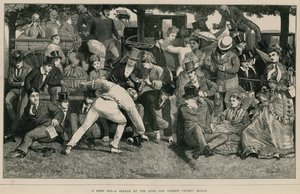 Un bon coup - un croquis au match de cricket Eton et Harrow