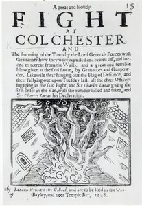 Un grand et sanglant combat à Colchester, imprimé en 1648 - English School