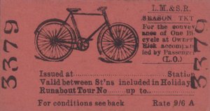Abonnement de la London, Midland and Scottish Railway pour voyager avec un vélo