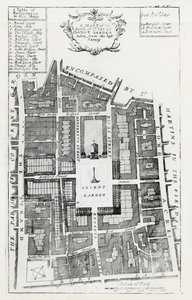 Carte de la paroisse de St Pauls Covent Garden tirée du dernier relevé - English School