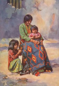 Une squaw Navajo et ses enfants