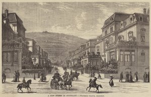 Une nouvelle rue à Stuttgart (gravure) - English School