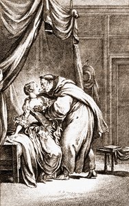 Un prêtre abordant une femme