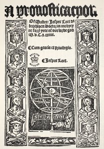 Une prognostication, par Jasper Laet (fl.1485-1532), imprimée par R. Bankes, 1524