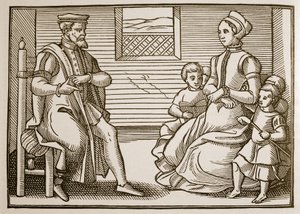 Une famille puritaine, du Tenor of the Whole Psalms in Four Parts, 1563
