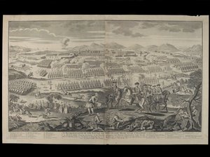 Représentation de la bataille de Drumossie Moor près de Culloden en Écosse, 16 avril 1746, publiée par Henry Overton, 30 juin 1746 - English School